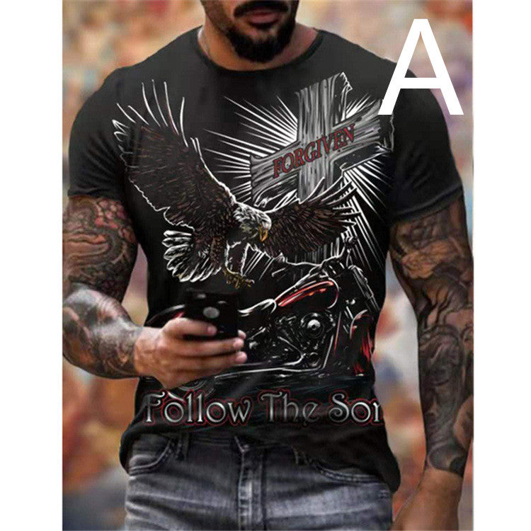 Man T-shirt Car Highway Motorcycle Hip Hop T-shirt