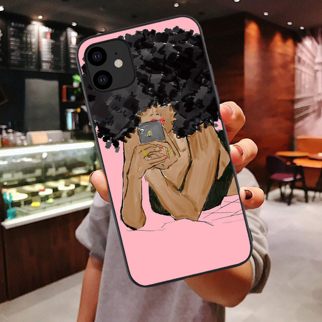 Afro Girls Black Women Art Phone Case