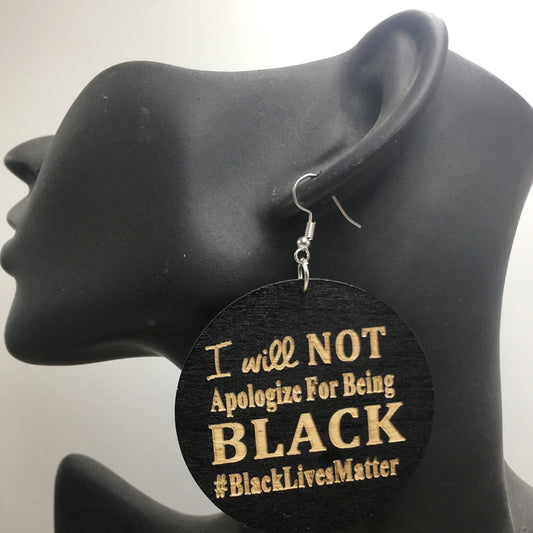 Black Lives Matter Wood Earrings