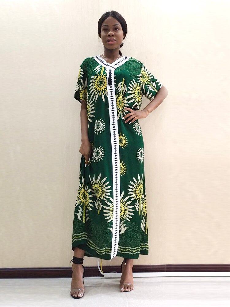 Traditional dress with 'African flower design'