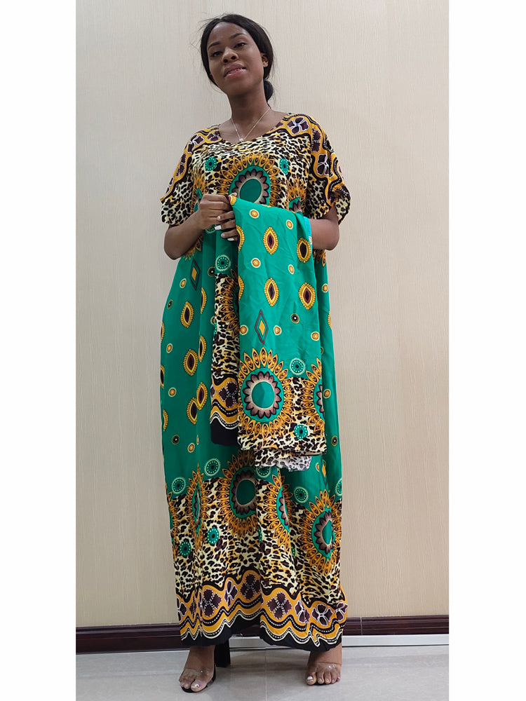 Traditional African Women's dress with 'Autumn theme'