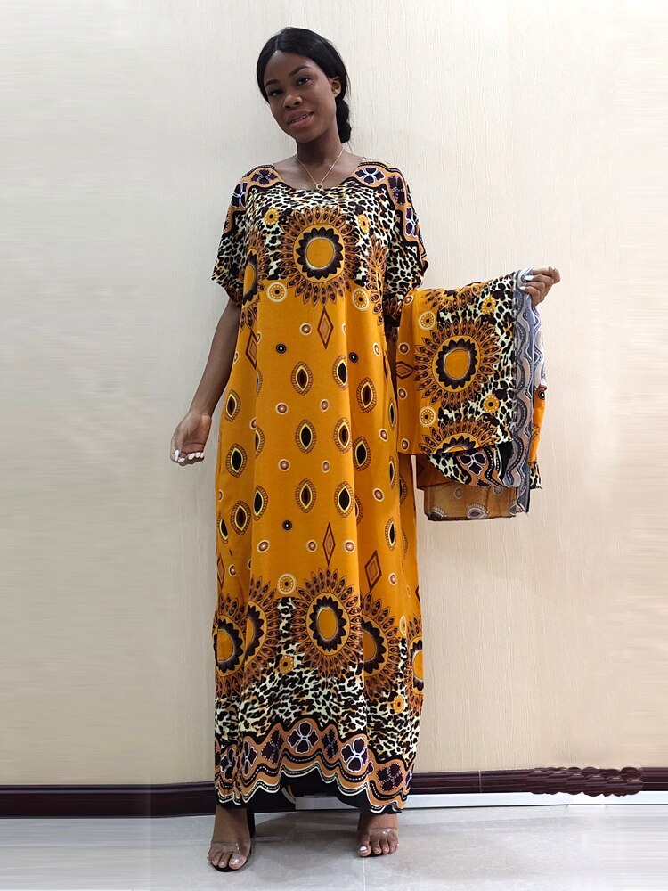 Traditional African Woman dress with 'modern reflection of wild life in leopard pattern'