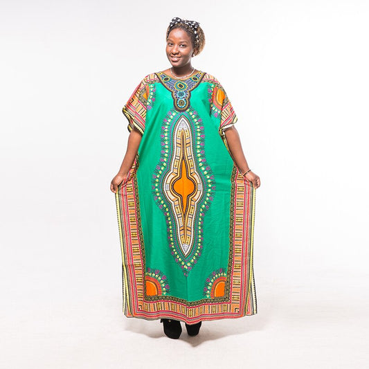 Traditional African embroidered Batwing model dress