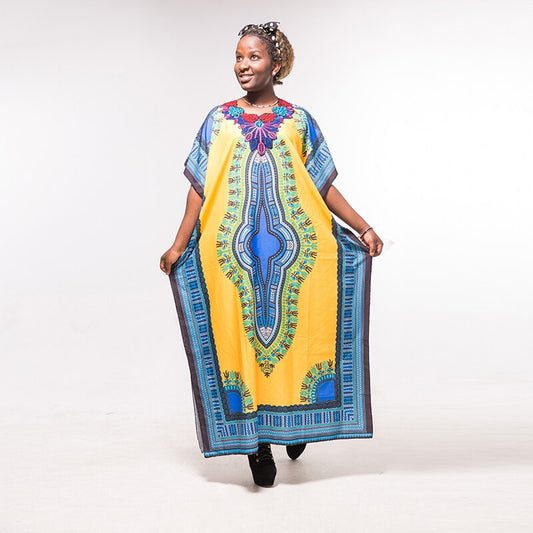 Traditional African embroidered Batwing model dress