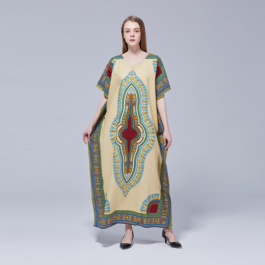 Traditional African embroidered Batwing model dress