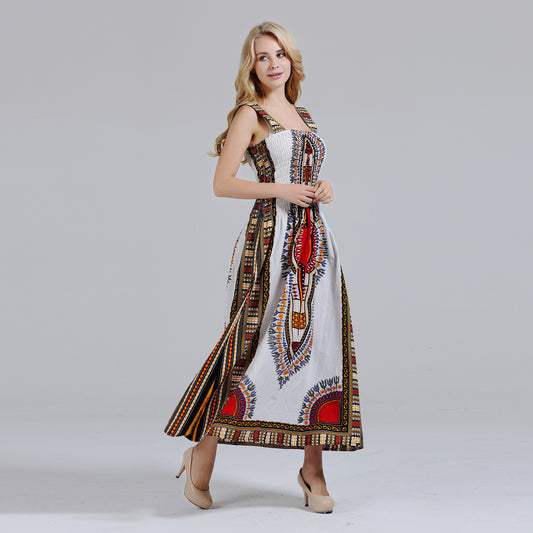 Traditional African dress with modern lines and  African cotton