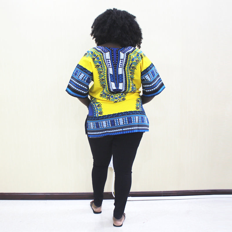 Traditional patterned african t-shirt with African cotton