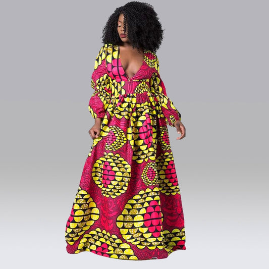 Traditional African overalls dress 'Flower Printed'